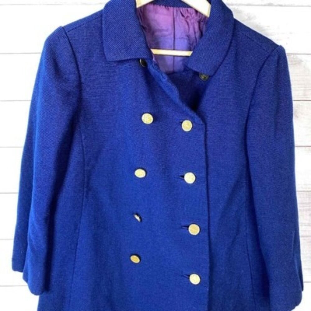 Vintage Originale Blazer Jacket Womens Medium Blue Double Breasted Long Sleeve
